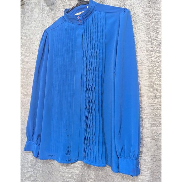 Chimney Ridge Royal Blue Women's Blouse Button‎ Down Size 14 - Picture 1 of 8